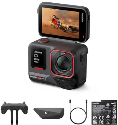 Insta360 Ace Pro 2-8K Action Camera Co-engineered with Leica, Flagship NEXT-GEN 1/1.3 Sensor and Dual AI Chip for Unbeatable Image Quality, 8K/30fps, 157deg Lens, 2.5 Flip Screen & 12M Waterproof.