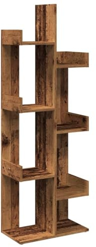 vidaXL Book Cabinet Old Wood 48x25,5x140 cm Engineered Wood | Loads of space for books, Modern look fits any decor, Made from engineered wood to last