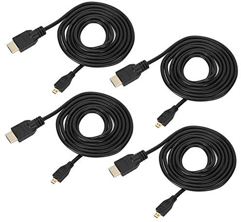 Rankomu Cavo video da micro HDMI a HDMI, 1,5 metri, cavo video HD per Raspberry Pi 4B, cavo video ad alta velocità, accessori TV e video, 4 pezzi