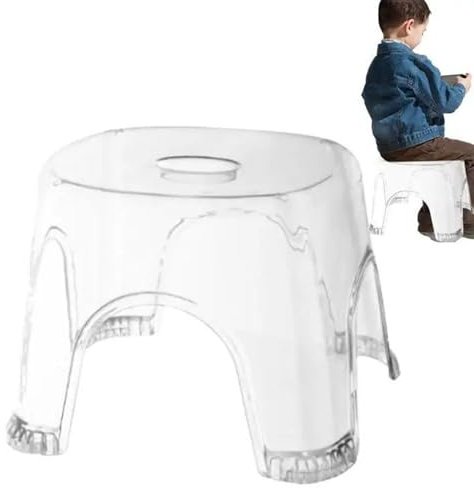 Tabouret en Plastique pour Douche, Banc de Douche Transparente étanche, Tabouret de Douche sans Glissement à Charge Forte, Douche Portable Repos avec Trou Central pour Salle de Bain, entrée de Porte