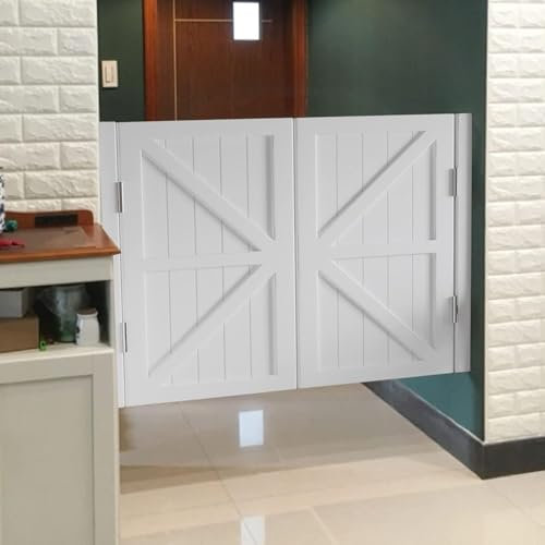 SQMGFA Portes battantes Western Saloon avec charnières en Acier à Double Action pour Porte d'entrée, café, Portes battantes pour Porche, Maison (L90 cm/35,4 Pouces) (Blanc L140 cm/55,1 Pouces)