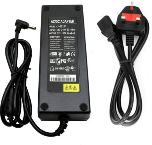 12V 10A 120W Power Supply Adapter,AC100-240V to DC12V Power Adapter Charger Transformer for LED Light Strip,CCTV Camera(10 A Adapter)