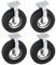 4Pcs Ruedas Industriales Ø250mm - 2 Ruedas Fijas + 2 Ruedas Giratorias - Soporte 590kg - Ruedas Pesados Para Muebles, Carretillas y Uso en Almacenes