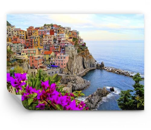 ARTTOR Papier Peint Panoramique en vinyle Premium Sand - Italie côte roche paysage - 200x140 cm - Revêtement mural décoration Moderne Décoration Wallpaper Photo Salon Chambre - WF2AA200x140-2684