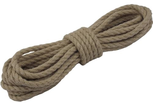 Polyhanfseil 10mm 10m-100m – Kunsthanf Seil aus Spleitex | 3-litzig gedrehtes Tauwerk | Witterungsbeständig & UV-stabil | Natur-Optik | Polyhanf | Made in Germany (10m)