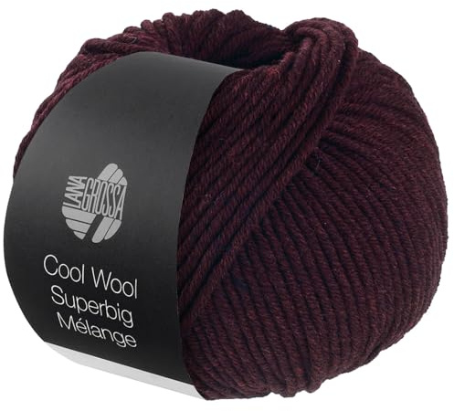 LANA GROSSA Meilenweit Superbig Melange | Extrafeine Merinowolle, waschmaschinenfest und filzfrei | Handstrickgarn aus 100% Schurwolle (extrafine) | 50g Wolle zum Stricken & Häkeln | 80m Garn FB 203