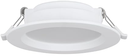 EGLO LED Einbaustrahler Idun-E, Spot Deckenleuchte, runder Einbauspot, Deckenstrahler aus Kunststoff in Weiß, neutralweiß, Ø 11,7 cm
