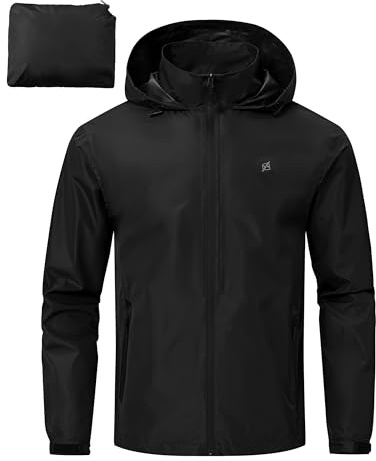 YuKaiChen Waterproof Jacket Men's Rain Coat Outdoor Lightweight Packaway TPU with Taped Seams for Hiking Camping Cycling