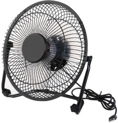 HOMSFOU Ventilatore Mini USB in Metallo Nero Motore Brushless e Rotazione a 360 Gradi, 2 Velocità Regolabili, per Computer e Notebook