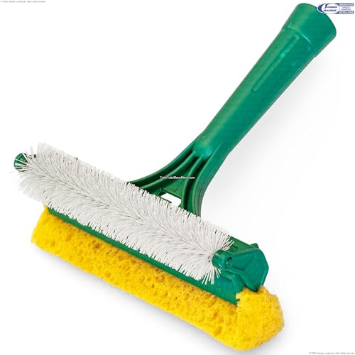 Sicignano Spazzola Pulisci Zanzariere 2 in 1 con Spugna e Setole, 16 cm, Attacco Universale per Manico, Made in Italy