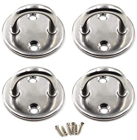 M8 Augplatte 304 Edelstahl Haken Wandmontage Haken Packung mit 4 (Schrauben enthalten)