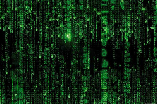 1art1 Matrix XXL Poster Matrix Code, Grüner Regen Plakat | Bild 120x80 cm