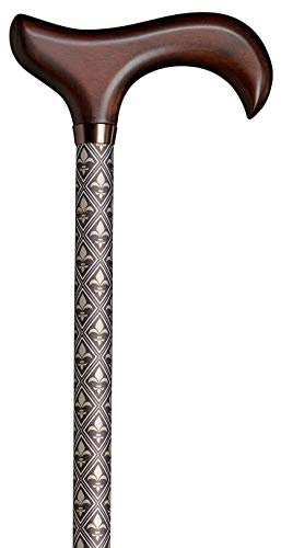 Gehstock Step-Derby LILIE, eleganter Derbygriff aus Hartholz, aufgesetzt auf einen Stock aus stabilem Leichtmetall, höhenverstellbar, inklusiv elegantem Gummipuffer.