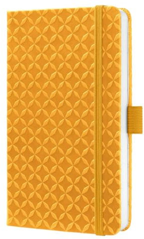 SIGEL JN122 Notizbuch Tagebuch Jolie, ca. A6, liniert, Hardcover, Gummiband, Stifteschlaufe, Einstecktasche, gelb, vegan, aus nachhaltigem Papier