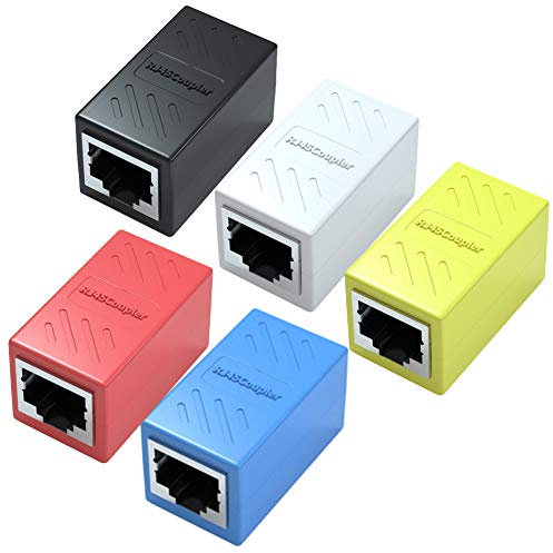 Yeung Qee Lot de 5 coupleurs RJ45 pour câble Ethernet Cat7/Cat6/Cat5e/Cat5 – Coupleur de câble réseau femelle vers femelle (couleur )