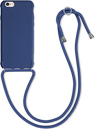 kwmobile Crossbody Case Compatible with Apple iPhone 6 / 6S Case - TPU Silicone Cover with Strap - Dark Blue