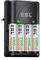 EBL 6802 Caricabatterie Universale, Carica Rapida per AA & AAA & 9V Batterie Ricaricabili, Caricatore Intelligente con LED Indicatore+4 pcs AA 2300mAh Pile Ricaricabili