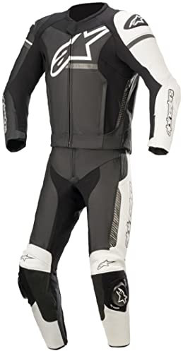 Alpinestars Gp Force Phantom Leather Suit 2 Pc Black/White/Metallic Grey