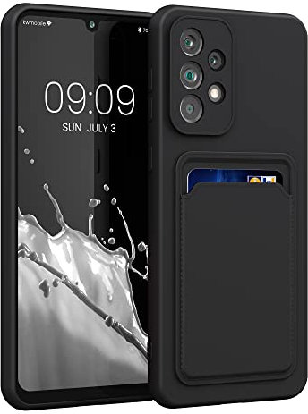 kwmobile Custodia Compatibile con Samsung Galaxy A33 5G Cover - Back Case Cellulare con Slot Porta Carte - Morbida in Silicone TPU nero