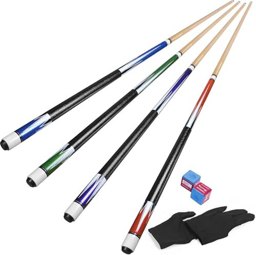 Horse Billard Queue, 58 Billiard Cue Pool Cue Stick 13mm Spitzen für Billard Tisch Sport (Set mit 4 Farben-1)