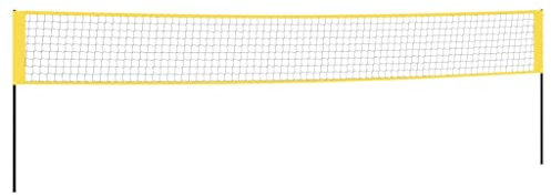 vidaXL Badminton Netz, Federballnetz mit Tragetasche Badminton Schlägern, Tennisnetz für Garten Strand, Volleyballnetz Sportnetz, Gelb Schwarz PE Gewebe