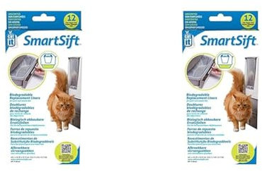 Catit Sac Biodégradable 12 Sacs pour Tiroir pour Maison de Toilette Smartsift Chat (Lot de 2)