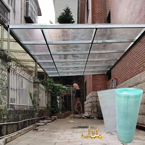 ShEyle Paneles de Policarbonato para Tejado Placas de Invernadero Láminas de Plástico Aislamiento,Planchas de Repuesto para Jardín,Toldo,Cobertizo Garaje Exterior,Fácil de Cortar (0,6m x 1m)