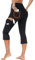 BAYGE Damen Bootcut Yogahose 3/4 V-Crossover Hight Waist Wasserdicht Blickdicht Bauchkontrolle Slim Fit Flared Leggings Sporthose Jeggings Schlaghose Sweathose Arbeitshose mit Taschen, Schwarz, XXL