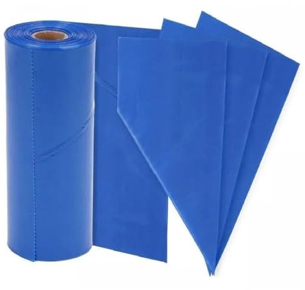 Tezraftaar® 100 x Disposable Icing Piping Bags 21 Blue Savoy Pastry Bag for Cake Muffins Desserts Decoration