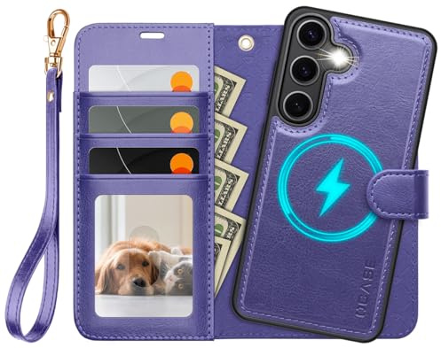 OCASE for Samsung Galaxy S25 Case, Detachable 2 in 1 Wallet, Purple | PU Leather, RFID Blocking, Wireless Charging, Card Holders, Kickstand, Shockproof Removable Phone Cover