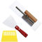 3 Professionali Frattazzo per Rasatura Set, 1 Frattazzo per Stucco 300 × 100 mm in Acciaio Inox con Manico, 1 Spatola per Stucco 100 mm e 1 Raschietto in Plastica, per Intonacatura (Argento)