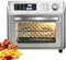 Pneterg Forno friggitrice ad aria JDKJAG da 26 litri, friggitrice ad aria multifunzione 10 in 1, mini friggitrice elettrica, friggitrice ad aria in acciaio inox, porta con doppio vetro/cottura a