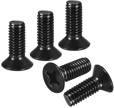DTGN #8-32x1/2 Phillips Countersunk Bolt Black Oxide 25pcs | Phillips Flat Head Machine Screws Bolts,Carbon Steel,Good For Furniture & Machinery