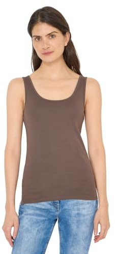 Cecil Basic Top aus Reiner Baumwolle urban Taupe XS