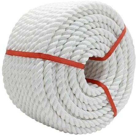 Corde en Polyester, Corde en Polyester tressé à 3 brins de 5 à 100 mètres adaptée à l'amarrage à Quai, à l'amarrage de navires et à d'autres Fins(18mm,20m)