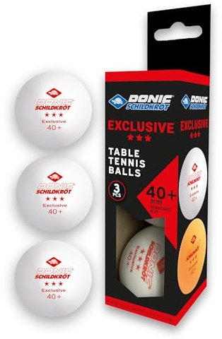 Donic-Schildkröt Tischtennisball Exclusive 3-Stern Stück, weiß, 3er Box