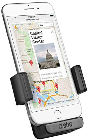 SBS Portacellulare anti-oscillazioni, universale per smartphone fino a 5,5, supporto con clip per bocchetta d'areazione per auto, camion, furgoni, van, camper