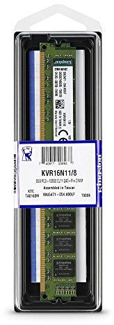 Kingston ValueRAM 8GB 1600MHz DDR3 Non-ECC CL11 DIMM 1.5V KVR16N11/8 Memoria Desktop