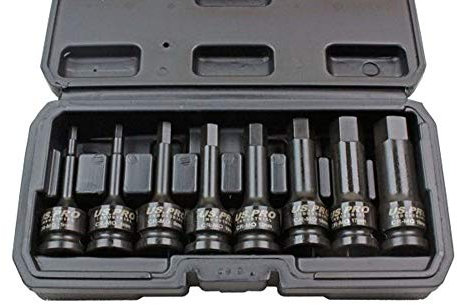 Industrial 8pc 1/2 Impact Hex Allen Socket Bit Set Metric 5-19mm Bits