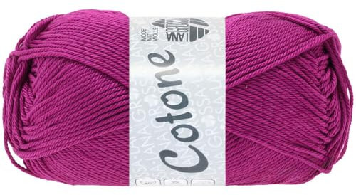 LANA GROSSA Cotone | Baumwollbasicgarn | Handstrickgarn aus 100% Baumwolle | 50g Wolle zum Stricken & Häkeln | 125m Garn FB 42