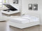 Direct Furniture Suppliers LUNA 4FT6 Double Faux Leather Ottoman Storage Bed Gas Lift Up (H: 88.5cm x W: 153cm x L: 203cm) and 20cm Thick Spring & Memory Foam Mattress (White)
