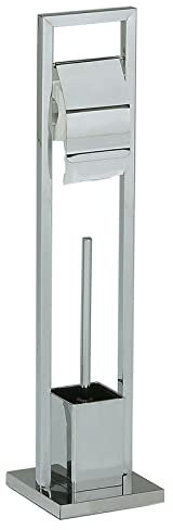 IDIMEX Porte-Papier Toilette TOMA Support sur Pied avec Porte Brosse à WC, en métal chromé