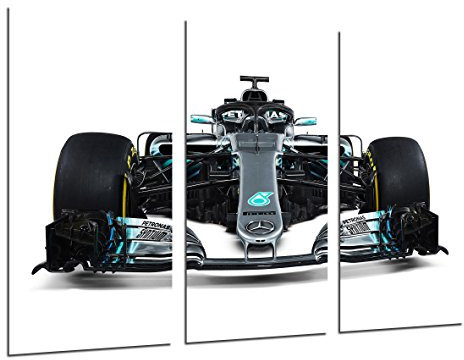Cuadros Cámara - Wandbild - Formel 1 Auto, Mercedes F1 W09, 2018, Lewis Hamilton, Valtteri Bottas, 97 x 62 cm, Holzdruck, XXL Format, ref.27106