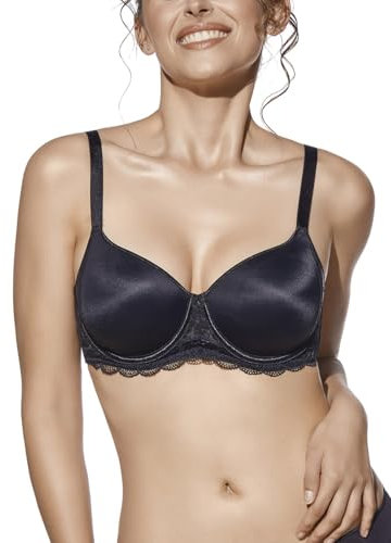 Leo Corsetteria Reggiseno Ferretto Preformato Coppa D.Microfibra Totalmente Invisible.Desirè Tg.6 Coppa D Nero