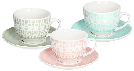 Tognana Gipsy Soft, Set 6 Tazze da Tè con Piattino, Porcellana Multicolore, cc 270