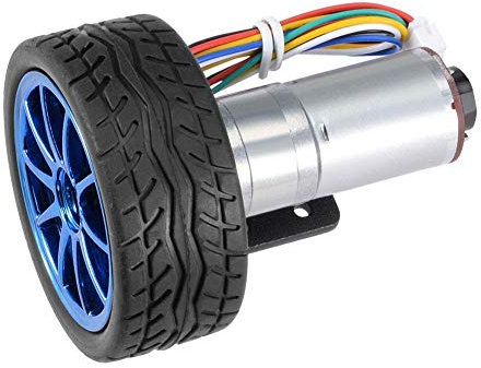 Dc 12V Diy Motor Mit Encoder Mit Montagehalterung 65Mm Magnetgetriebe Motor Rad Kit Micro Speed Reducer Vollmetallgetriebe Für Smart Car Robot Diy Modell (100 U/Min)