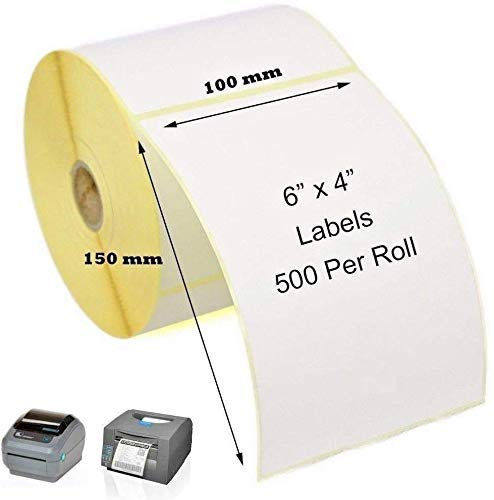 Thermo-Etiketten für Zebra Drucker GK420D GX420D GK420T, Weiß, 2500 Etiketten