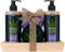 BRUBAKER Cosmetics Hanföl Dusch- und Pflege Set frischer Lavendel & Holunderblüten mit Deko Tablett aus Holz