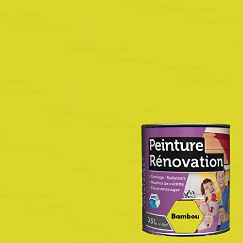 Peinture rénovation surface difficile, Direct sans sous-couche, carrelage, meubles de cuisine, radiateurs, électroménager, de MadeInNature (2 litres pour 10 m² en 2 couches, Bambou) fabriqué par Reca