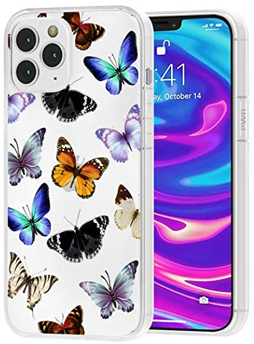 Yerebel iPhone 12 Pro Max Case 2020 Cute Case, Clear Flexible Bumper TPU Soft Rubber Silicone Cover Phone Case for iPhone 12 Pro Max 6.7 inch (Butterfly)